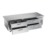 Beverage Air WTRCS72HC-76 76" four drawers chef base refrigerator, with the door open showing the interior