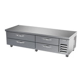 Beverage Air WTRCS84HC 84" four drawers chef base refrigerator, side angle view, door closed