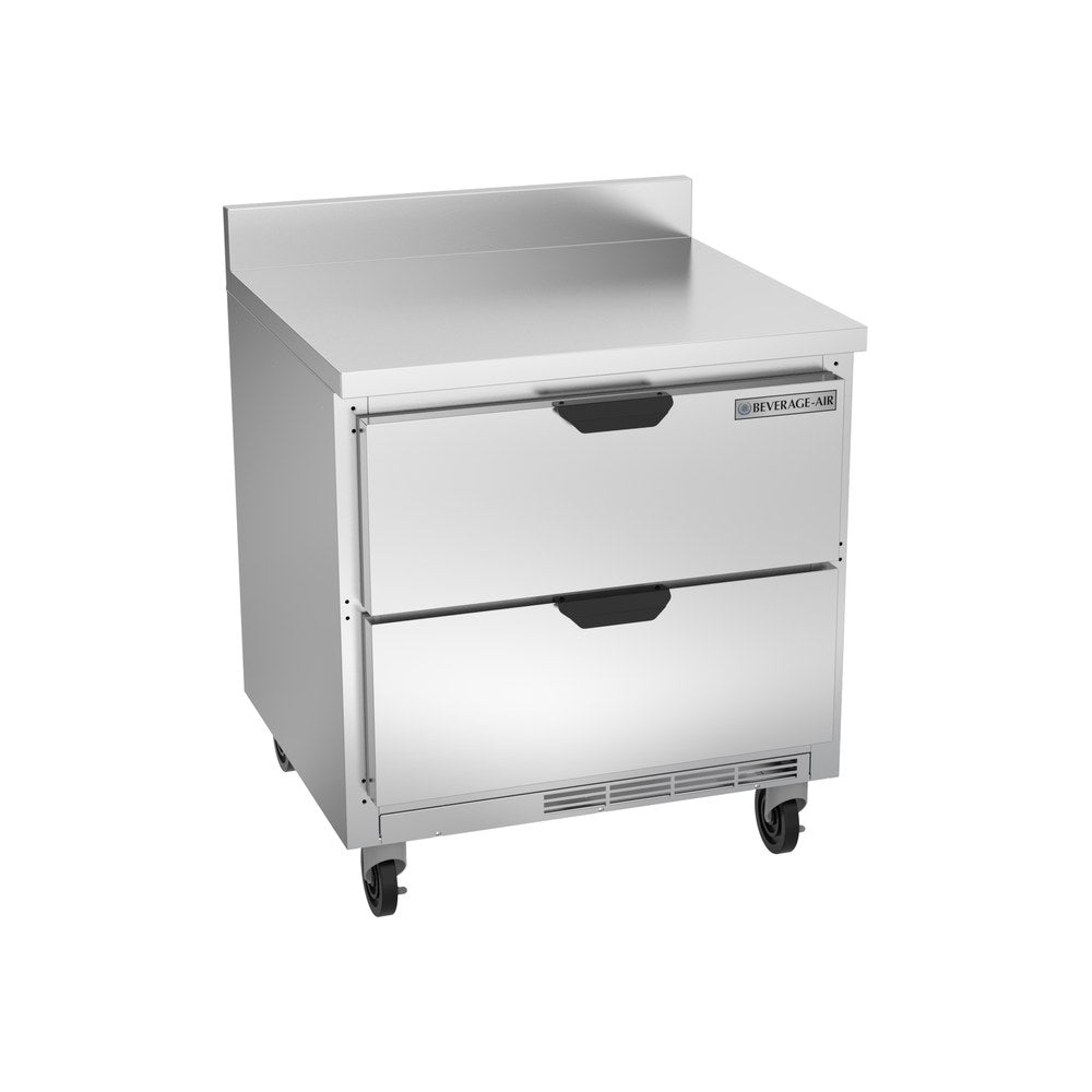 Beverage Air WTRD32AHC-2-FIP 32" two drawers worktop refrigerator, front view, door closed