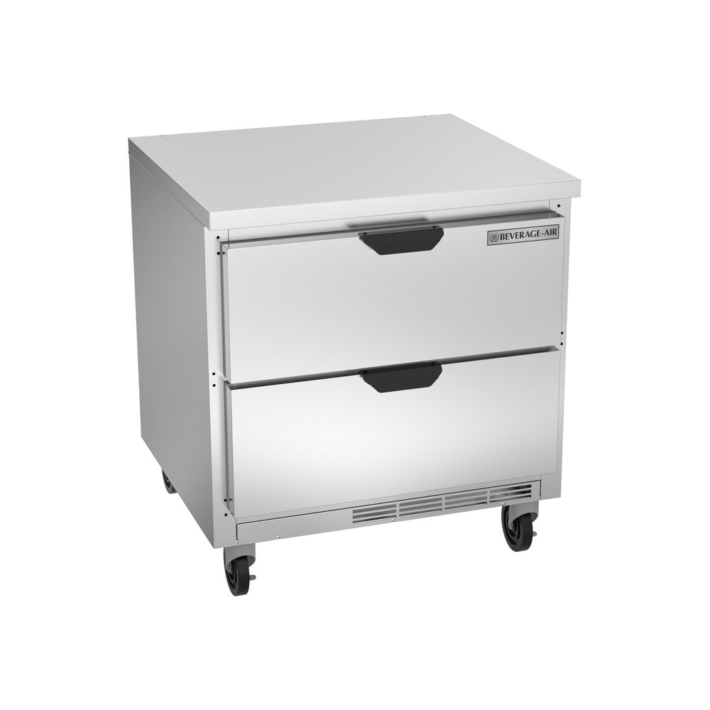 Beverage Air WTRD32AHC-2-FLT 32" two drawers worktop refrigerator, front view, door closed