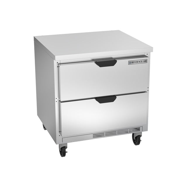 Beverage Air WTRD32AHC-2-FLT 32" two drawers worktop refrigerator, front view, door closed