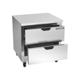 Beverage Air WTRD32AHC-2-FLT 32" two drawers worktop refrigerator, with the door open showing the interior