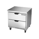 Beverage Air WTRD32AHC-2-FLT 32" two drawers worktop refrigerator, side angle view, door closed