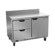 Beverage Air WTRD48AHC-2 48" one door and two drawers worktop refrigerator, front view, door closed