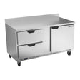 Beverage Air WTRD60AHC-2 60" one door and two drawers worktop refrigerator, front view, door closed
