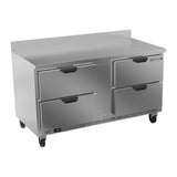 Beverage Air WTRD60AHC-4 60" four drawers worktop refrigerator, front view, door closed