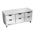 Beverage Air WTRD72AHC-6-FLT 72" six drawers worktop refrigerator, front view, door closed