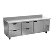 Beverage Air WTRD93AHC-4 93-1/8" one door and four drawers worktop refrigerator, front view, door closed