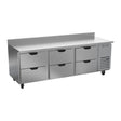 Beverage Air WTRD93AHC-6 93-1/8" six drawers worktop refrigerator, front view, door closed