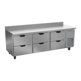 Beverage Air WTRD93AHC-6 93-1/8" six drawers worktop refrigerator, front view, door closed