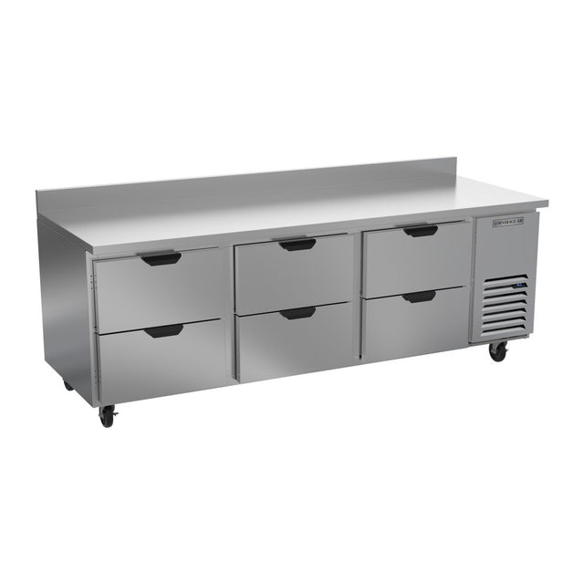 Beverage Air WTRD93AHC-6 93-1/8" six drawers worktop refrigerator, front view, door closed