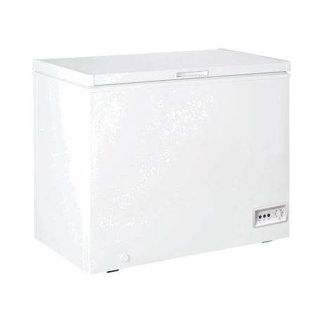 Black Diamond BDCF-9R 37-3/8 inch solid lid chest freezer with lids closed, front view
