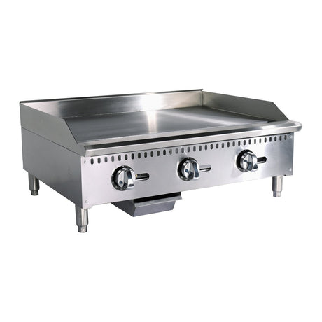 Black Diamond BDCTG-36T 36" Thermostatic Gas Griddle, 3/4" Plate, 90,000 BTU