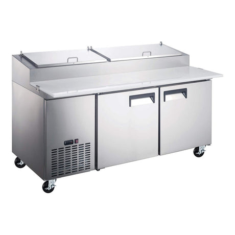 Black Diamond GRPZ-2D 70-7/8" 2 Door Pizza Prep Table, (9) 1/3 Size Pans