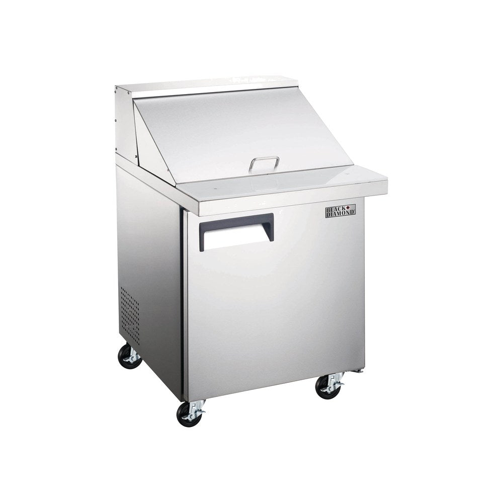 Black Diamond GRSL-1D 27-1/2" 1 Door Sandwich / Salad Prep Table, (6) 1/6 Size Pans