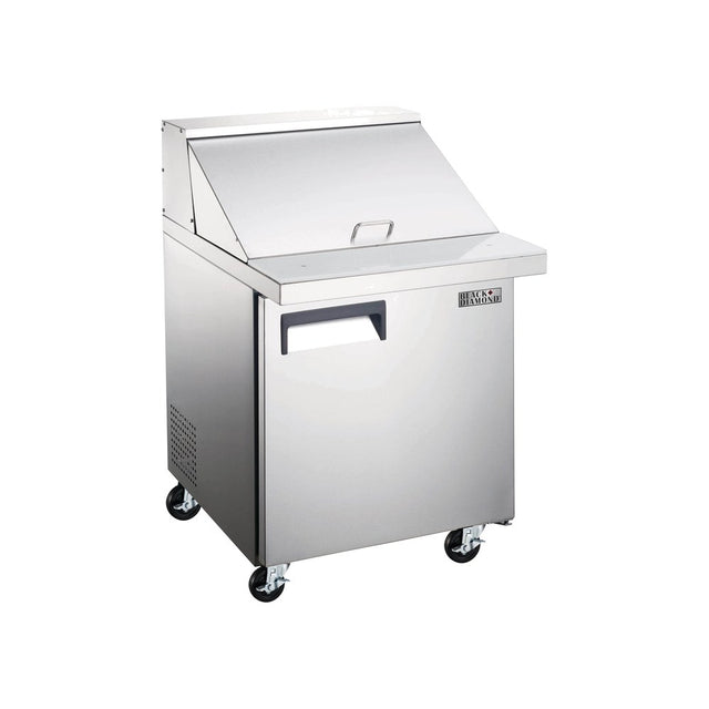 Black Diamond GRSL-1D 27-1/2" 1 Door Sandwich / Salad Prep Table, (6) 1/6 Size Pans