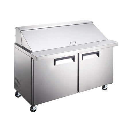 Black Diamond GRSLM-2D 46-3/4" 2 Door Mega Top Sandwich / Salad Prep Table, (18) 1/6 Size Pans