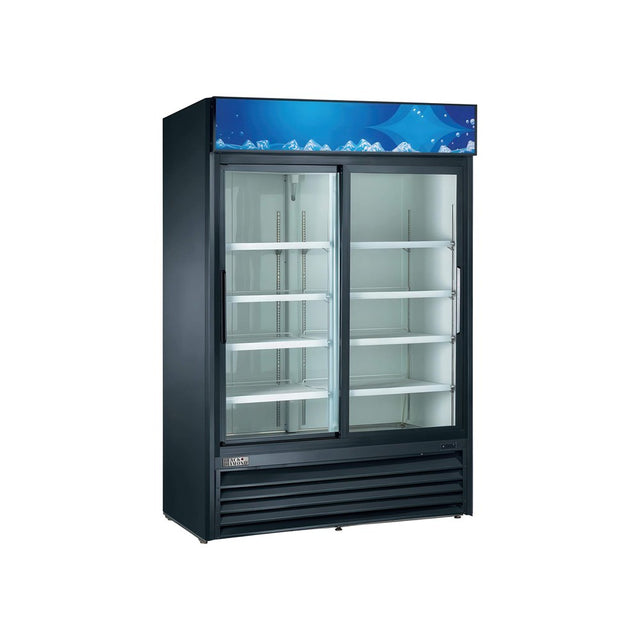 Black Diamond USRFS-2D/B 53-1/8" 2 Slide Glass Door Merchandiser Refrigerator