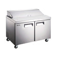 Black Diamond USSL-2D/60 60-1/4" 2 Door Sandwich / Salad Prep Table, (8) 1/3 Size Pans
