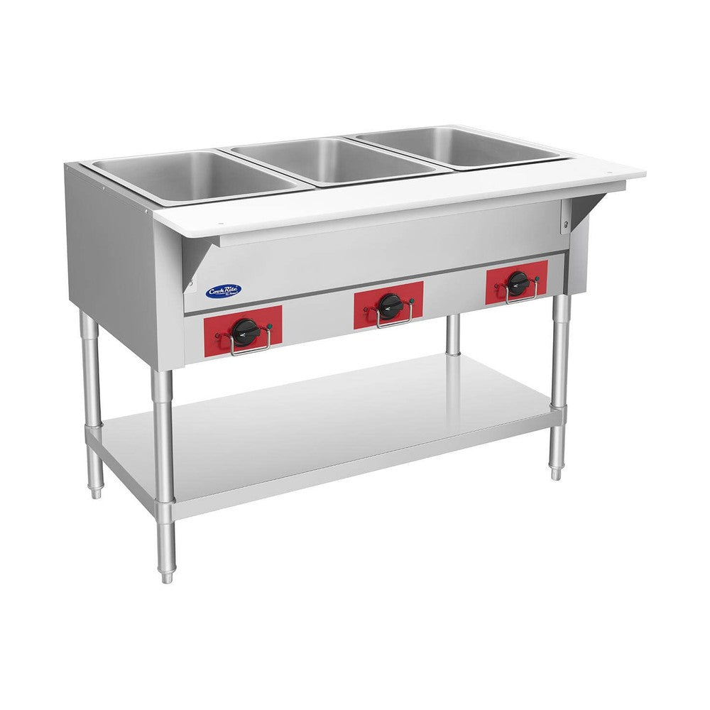 Atosa CookRite EHS-OW-3 44" 3-well electric steam table, view 2