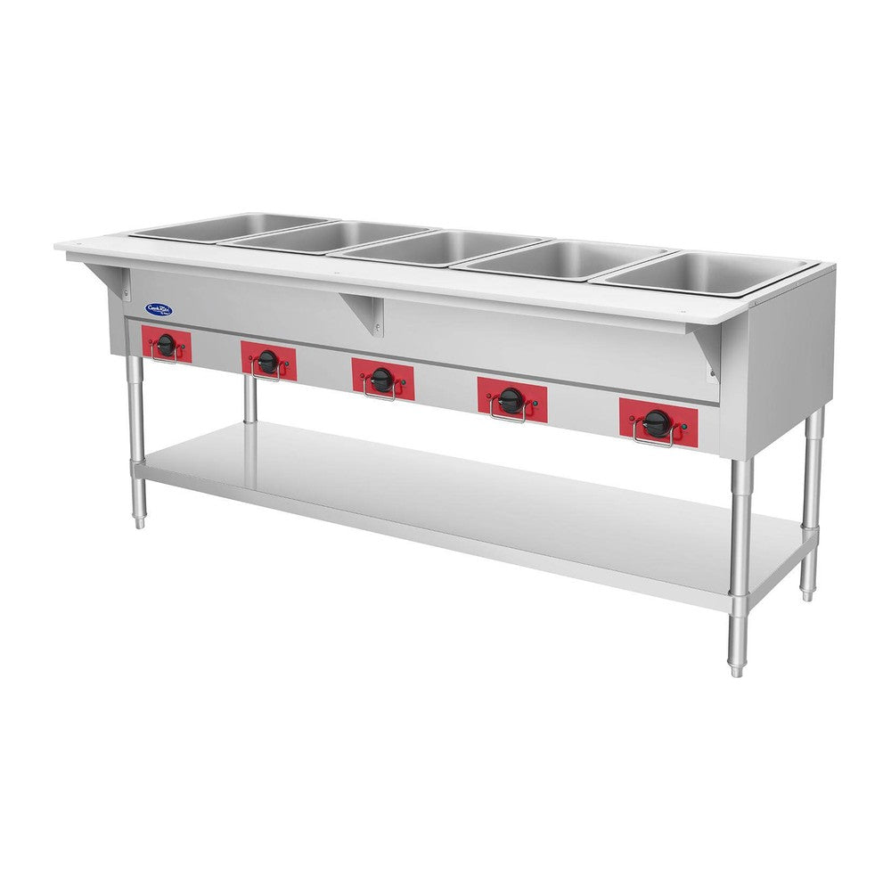 Atosa CookRite EHS-OW-5 72-1/4" 5-well electric steam table, view 3
