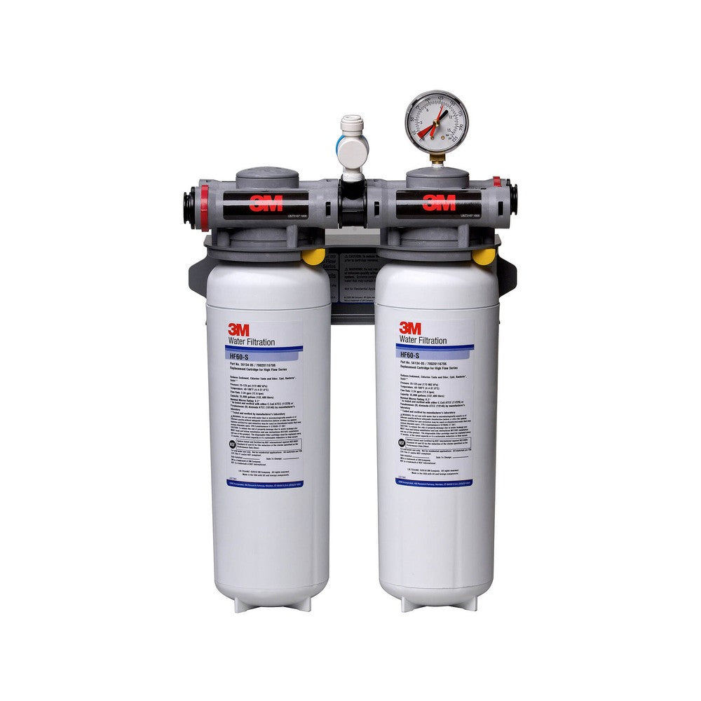 3M Cuno ICE260-S twin cartridge ice maker water filter system with two HF60-S cartridges, front view