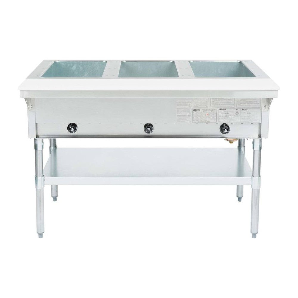 Eagle Group HT3-NG-1X 48" 3-well natural gas steam table, view 2