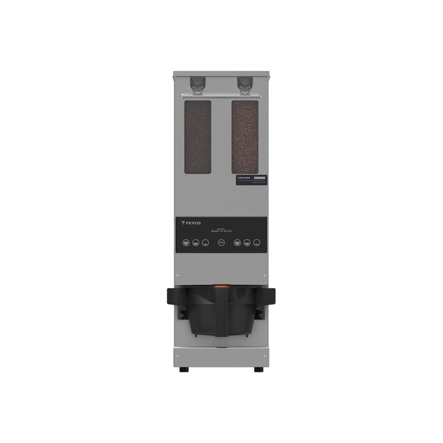 Fetco GRS 1202 dual hopper automatic coffee grinder, G1202US-1A000-00001, front view