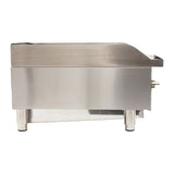 Globe GCB15G-SR 15" countertop gas charbroiler, radiant, side view