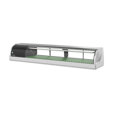 Hoshizaki HNC-150BA-L-SLH 59.1" refrigerated sushi display case, front view, doors closed