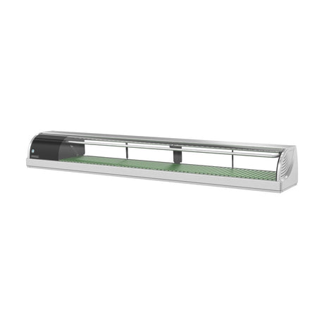 Hoshizaki HNC-210BA-L-SLH 82.7" refrigerated sushi display case, front view, doors closed