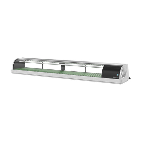 Hoshizaki HNC-210BA-R-SLH 82.7" refrigerated sushi display case, front view, doors closed
