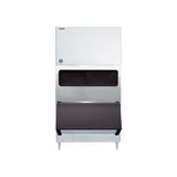 Hoshizaki KM-1301SRJZ remote condenser crescent cube ice machine on Hoshizaki ice storage bin