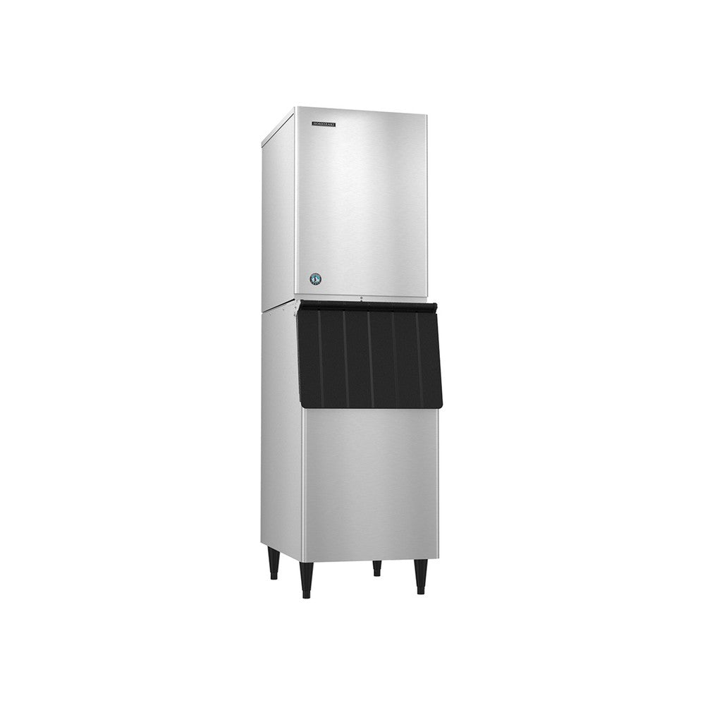 Hoshizaki KM-520MRJZ remote condenser crescent cube ice machine on Hoshizaki ice storage bin
