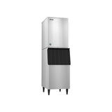 Hoshizaki KM-660MRJZ remote condenser crescent cube ice machine on Hoshizaki ice storage bin