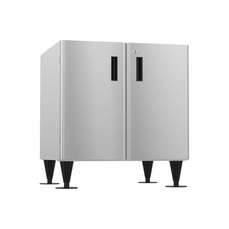Hoshizaki SD-200 stainless steel two-door ice machine stand with flange legs