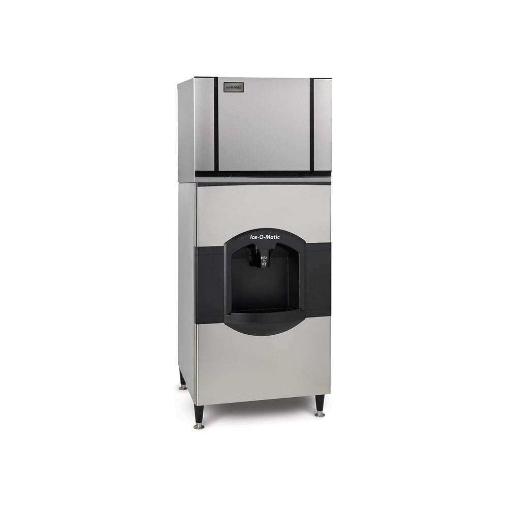 Ice-O-Matic CIM0530FW ice maker on storage bin