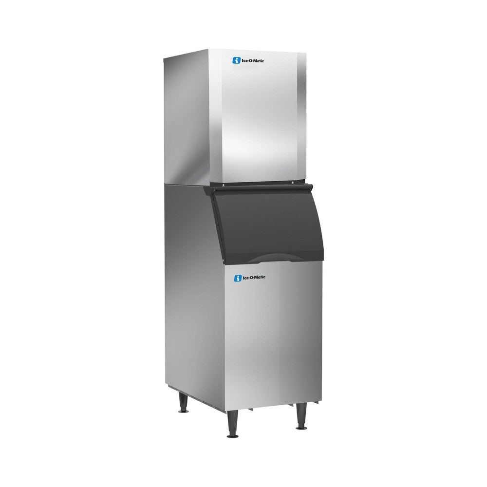 Ice-O-Matic CIM0826FA90 ice machine head shown installed on a 22-inch ice storage bin (bin sold separately)
