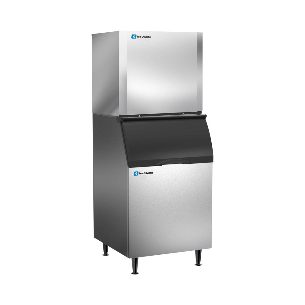 Ice-O-Matic CIM1136FW90 ice machine head shown installed on a 30-inch ice storage bin (bin sold separately)