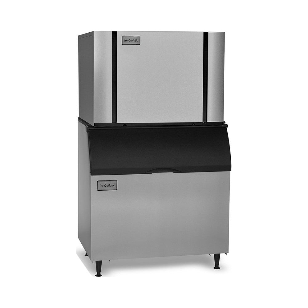 Ice-O-Matic CIM1447FW ice machine head shown installed on a 48-inch ice storage bin (bin sold separately)