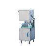 Lamber L21EKS high temperature pass-through dishwasher, hood raised with rack loaded