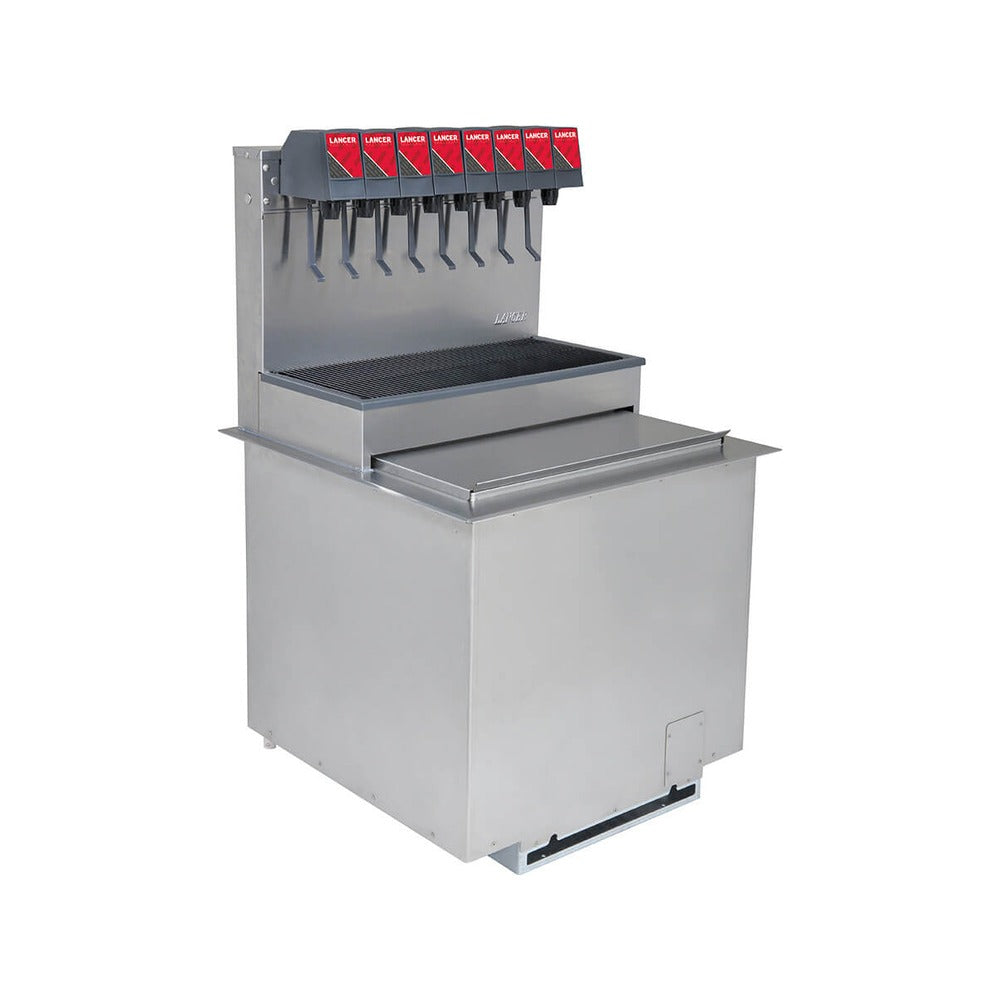 Lancer 85-2378-111-GB 23-inch 8-valve drop-in soda dispenser, front view