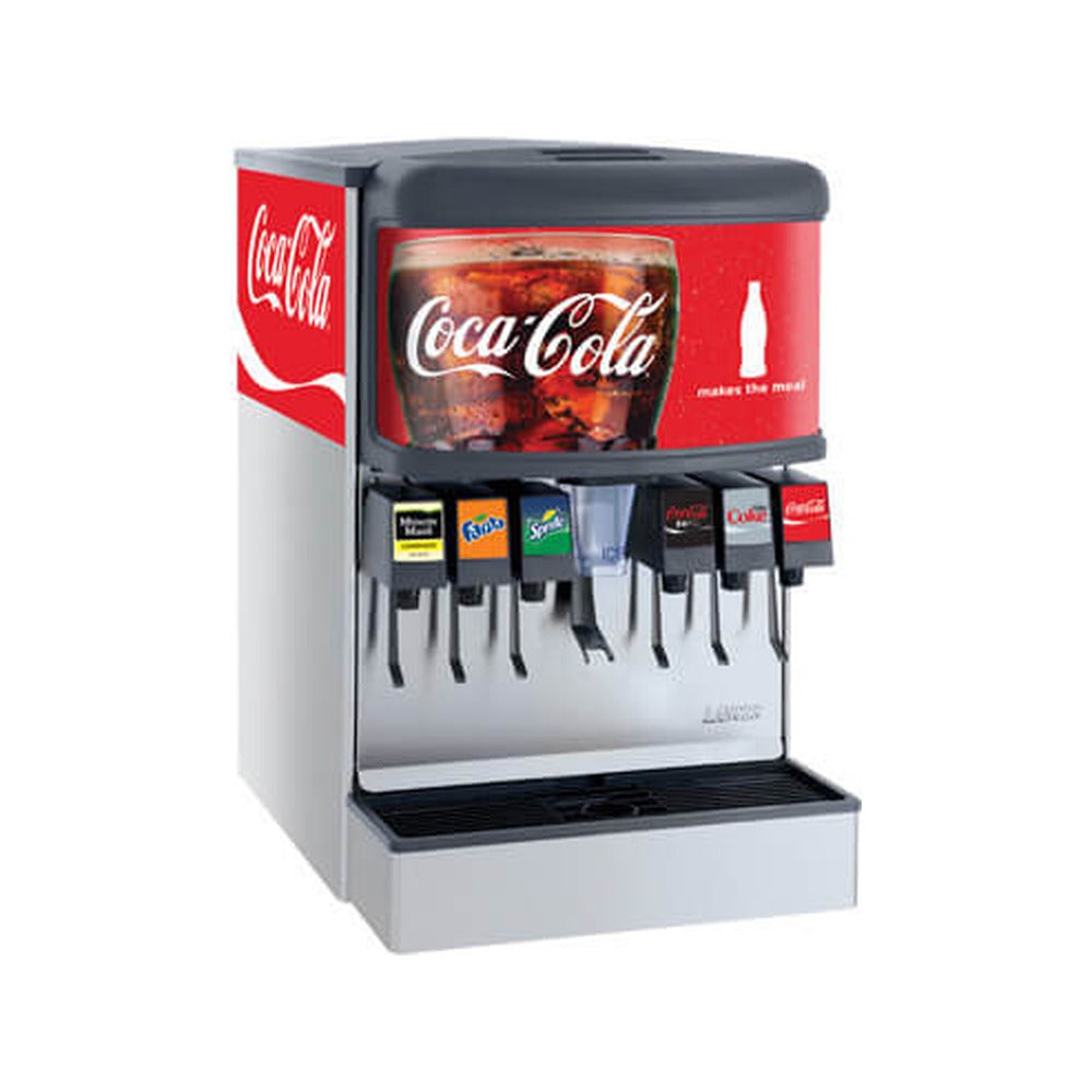 Lancer 85-4526N-111 22-inch 6-valve cubelet ice & beverage dispenser, front view