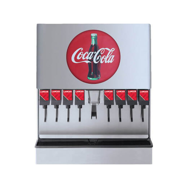 Lancer 85-4548H-111-MED 30-inch 8-valve cube ice & beverage dispenser, front view