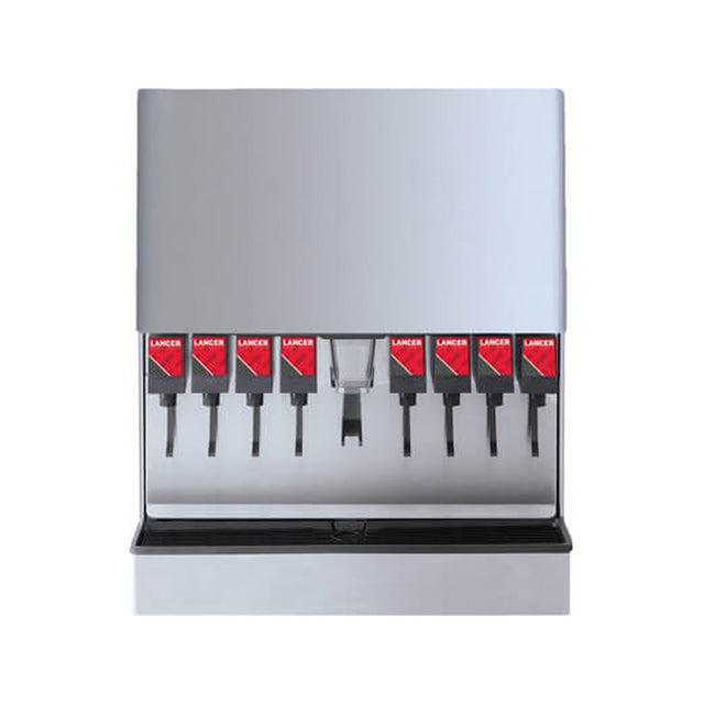 Lancer 85-4548H-111-SSM 30-inch 8-valve cube ice & beverage dispenser, front view