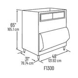 Manitowoc F1300 dimension drawing from the Manitowoc spec sheet: 48" W x 31" D x 65" H