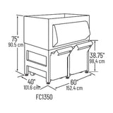 Manitowoc FC1350 dimension drawing from the Manitowoc spec sheet: 60" W x 40" D x 75" H