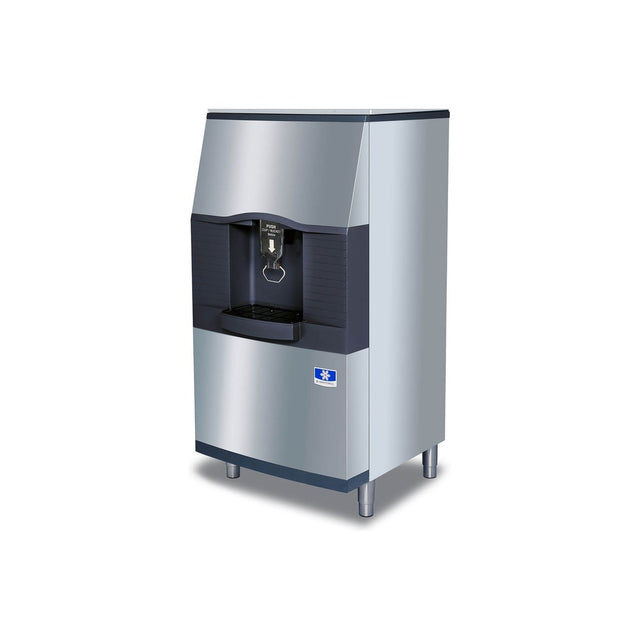 Manitowoc SPA312-161 30-inch touchless hotel ice dispenser, 180 lb storage, front angle view (ice machine sold separately)