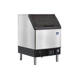 Manitowoc UYP0240A air-cooled 3/8" x 1-1/8" x 7/8" half-dice cubes undercounter ice machine with built-in 90 lb bin, front view