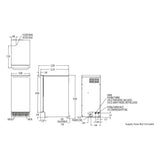 Scotsman CU50 undercounter ice machine dimensional drawing from the spec sheet